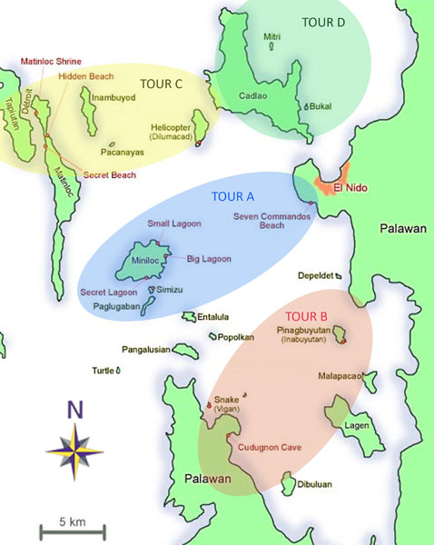 El Nido Tour Map