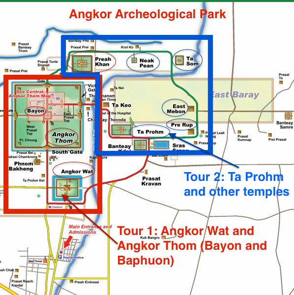 Angkor Tours Map